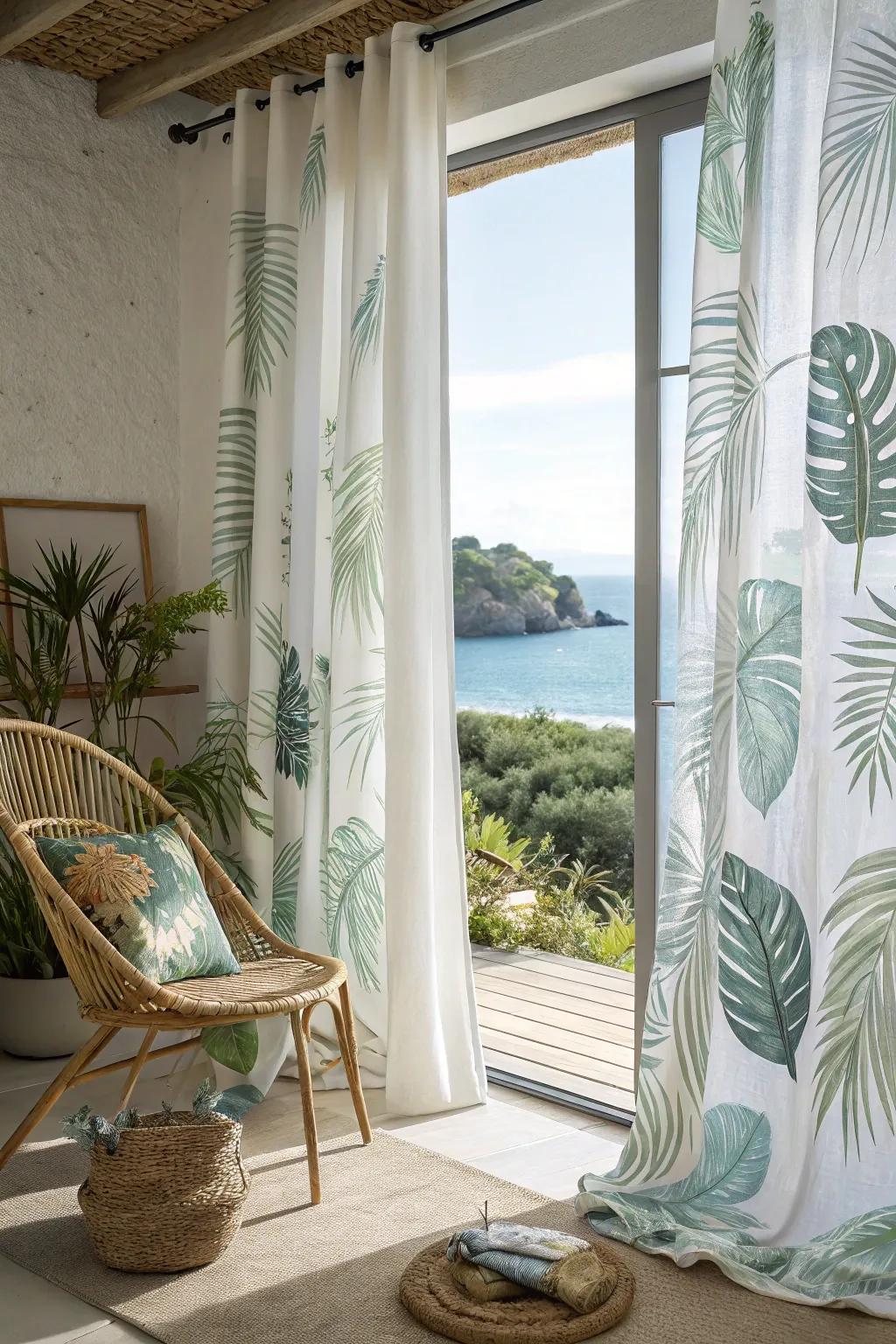 Bring the tropics home with vibrant, nature-inspired curtains. 🌴