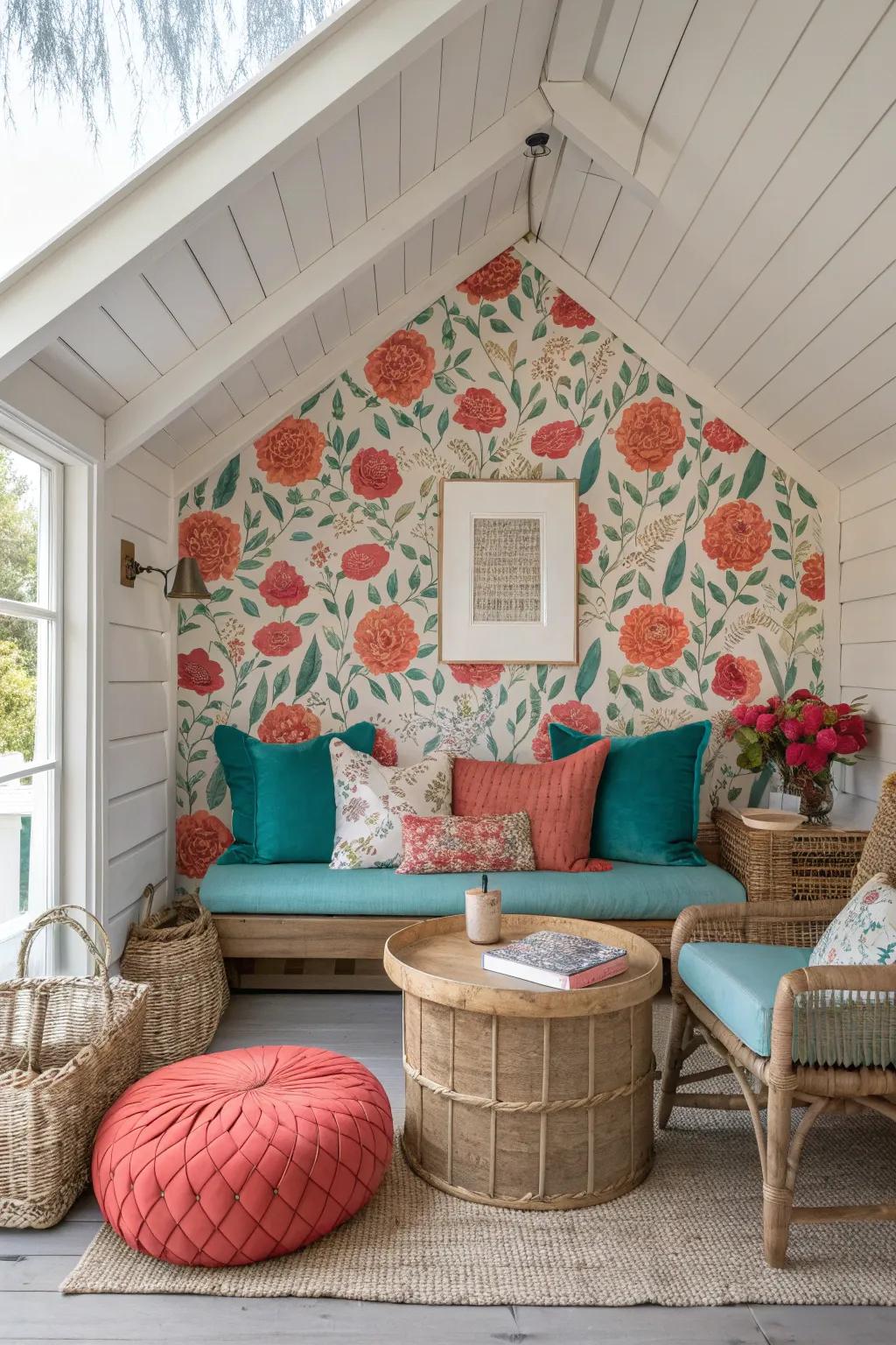 Elevate your space with wallpaper that adds warmth and character. 🌷 #WallpaperLove #CottageVibes #HomeDecor