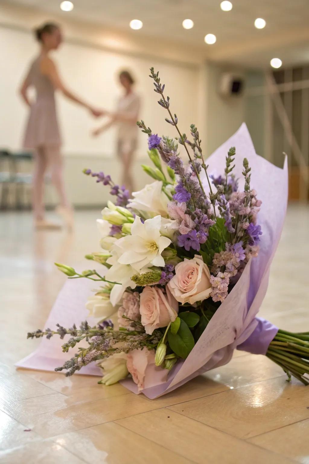 Let fragrant flowers enhance the recital experience with their captivating aromas. 🌿💫 #ScentedBouquet #FloralAroma #DanceDelight