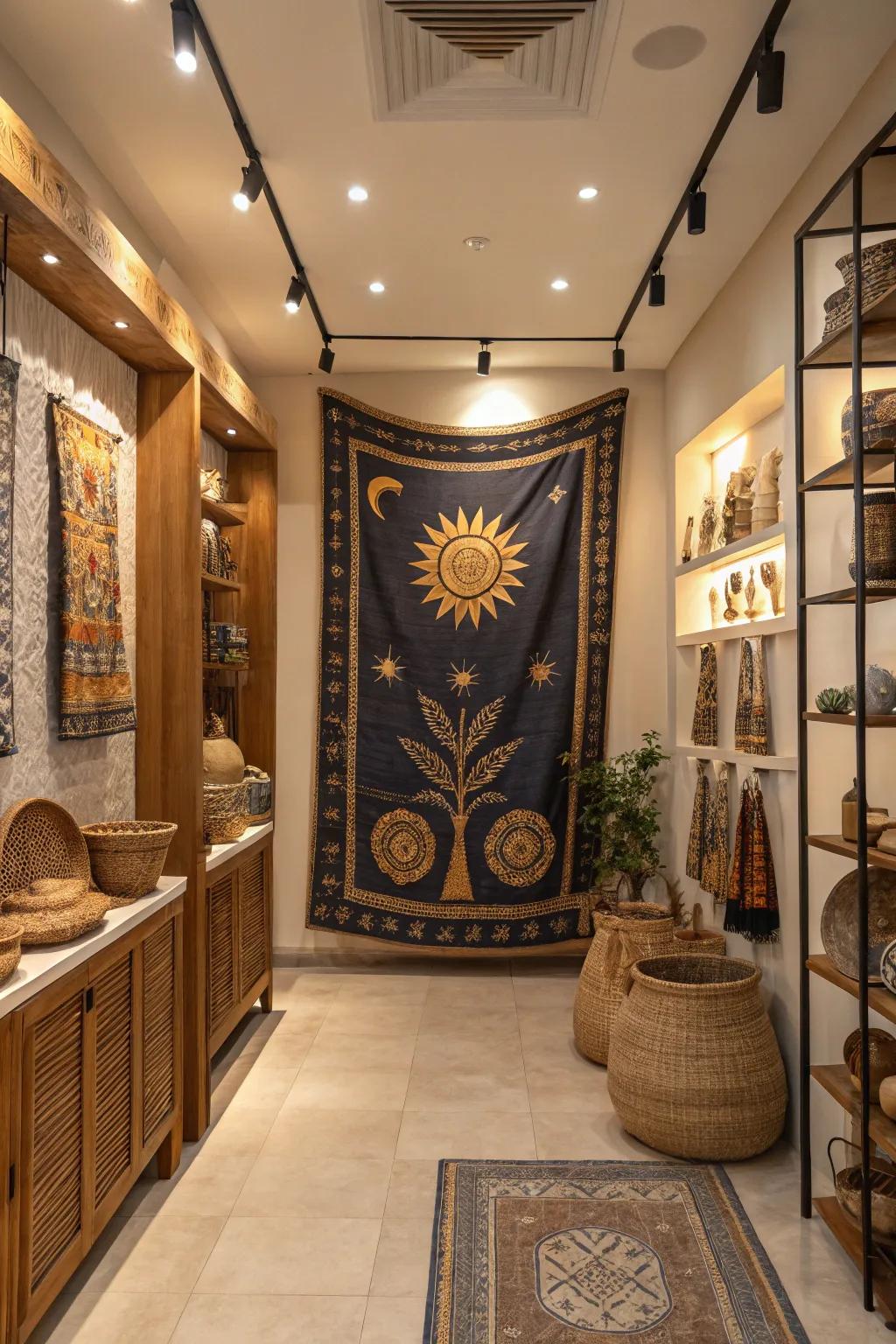 Celebrate global artistry with cultural fabric art that tells a story. 🌍 #CulturalDecor #StorytellingArt #WorldlyDesign