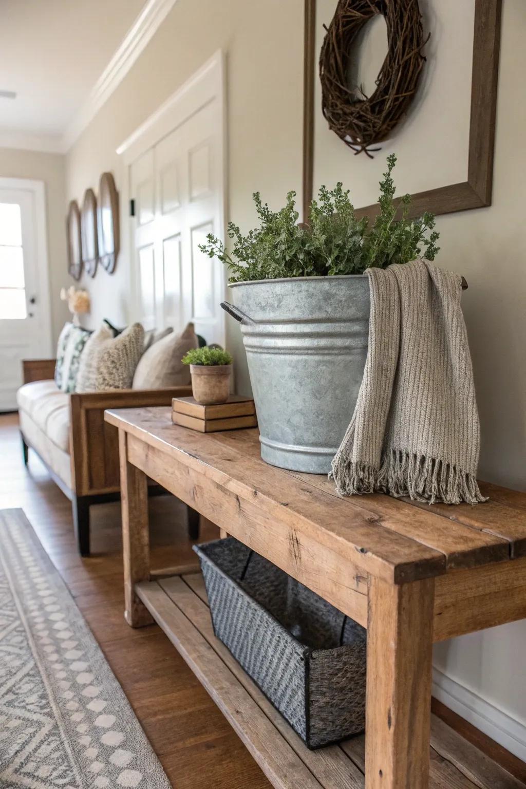 Metal accents add a touch of industrial flair to your farmhouse decor. 🌿 #MetalDecor #FarmhouseStyle