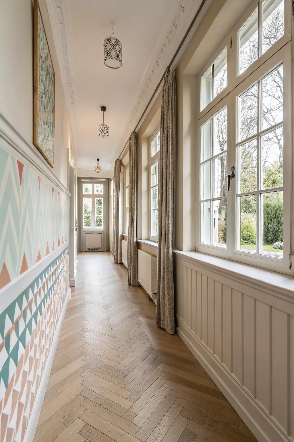 🎉 Make your hallway a canvas with panel molding patterns that express your personality. #CreativeSpaces #HomeInnovation #DesignInspo