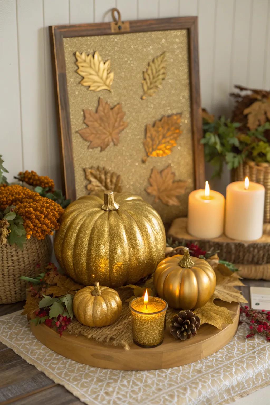 Bask in the golden glow of autumn with this elegant bulletin board. ✨ #GoldenHarvest #ElegantDecor