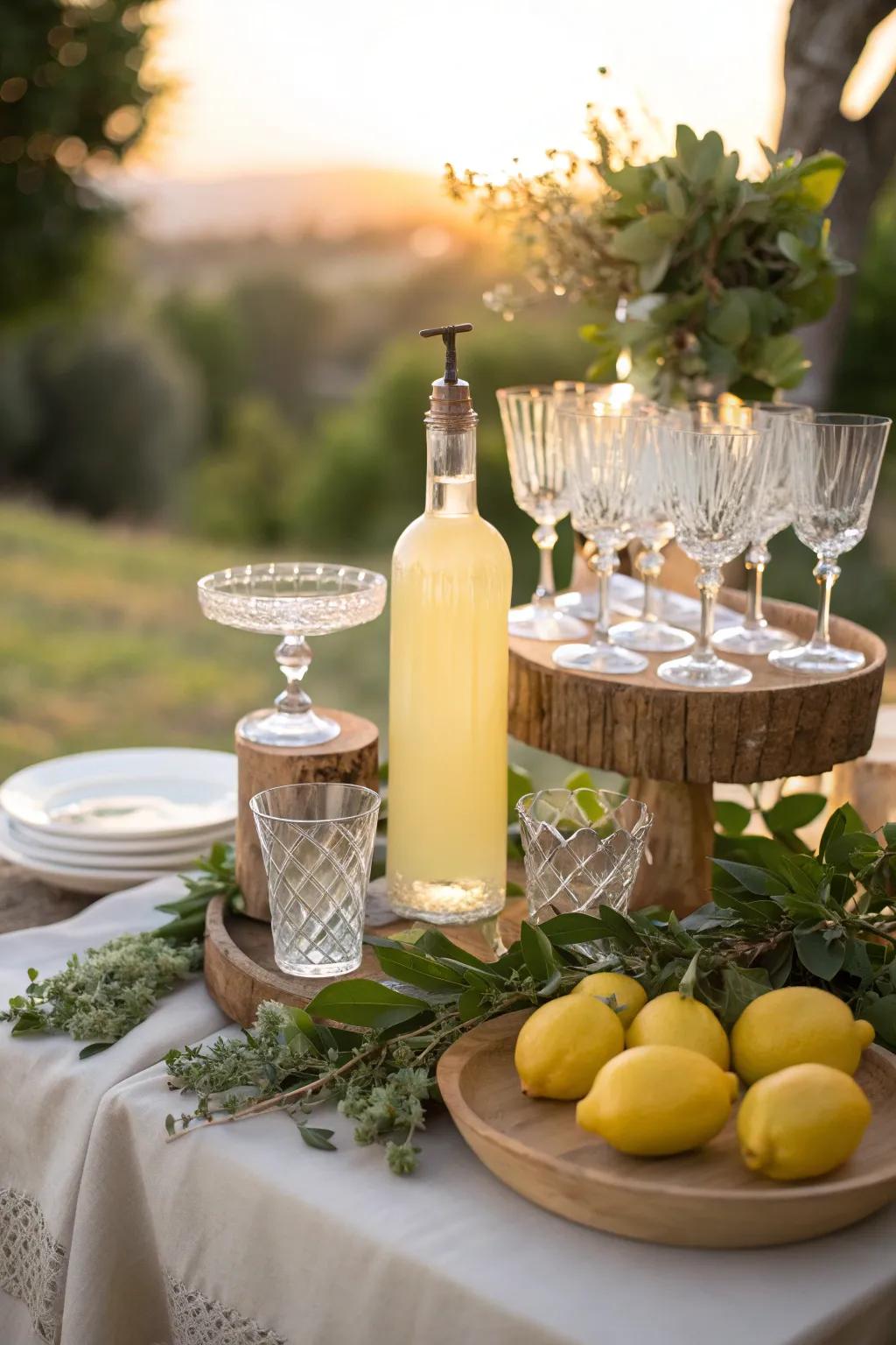 Craft your own Italian-inspired cocktails with a Limoncello station.