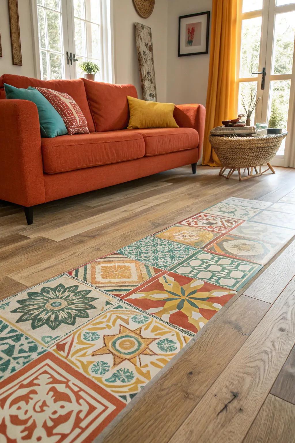 Mix widths for a unique and creative flooring statement. 🎨 #InteriorInspiration