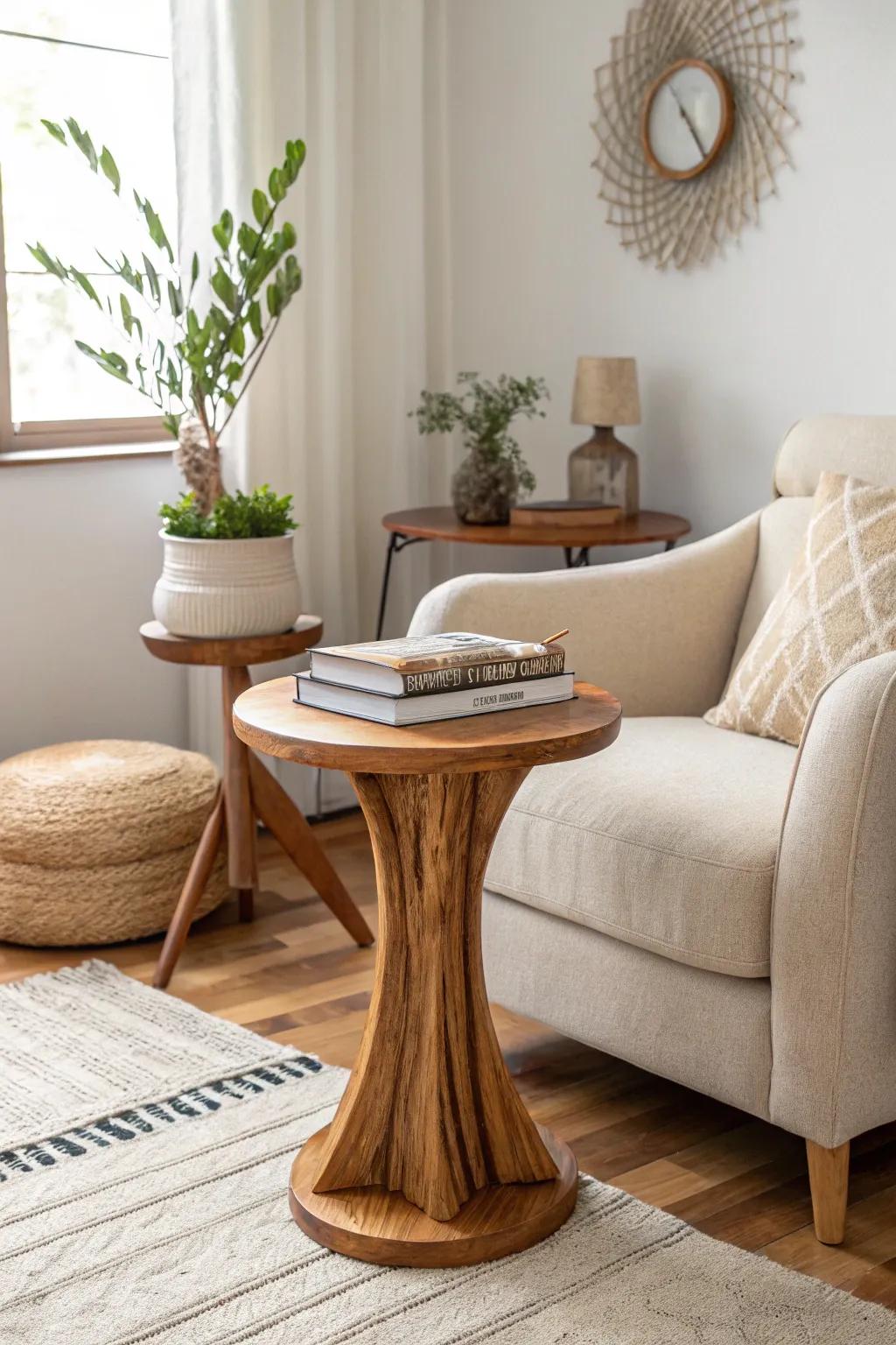 Accent tables complete your living room's design with style. 🏡 #AccentTables #HomeStyling