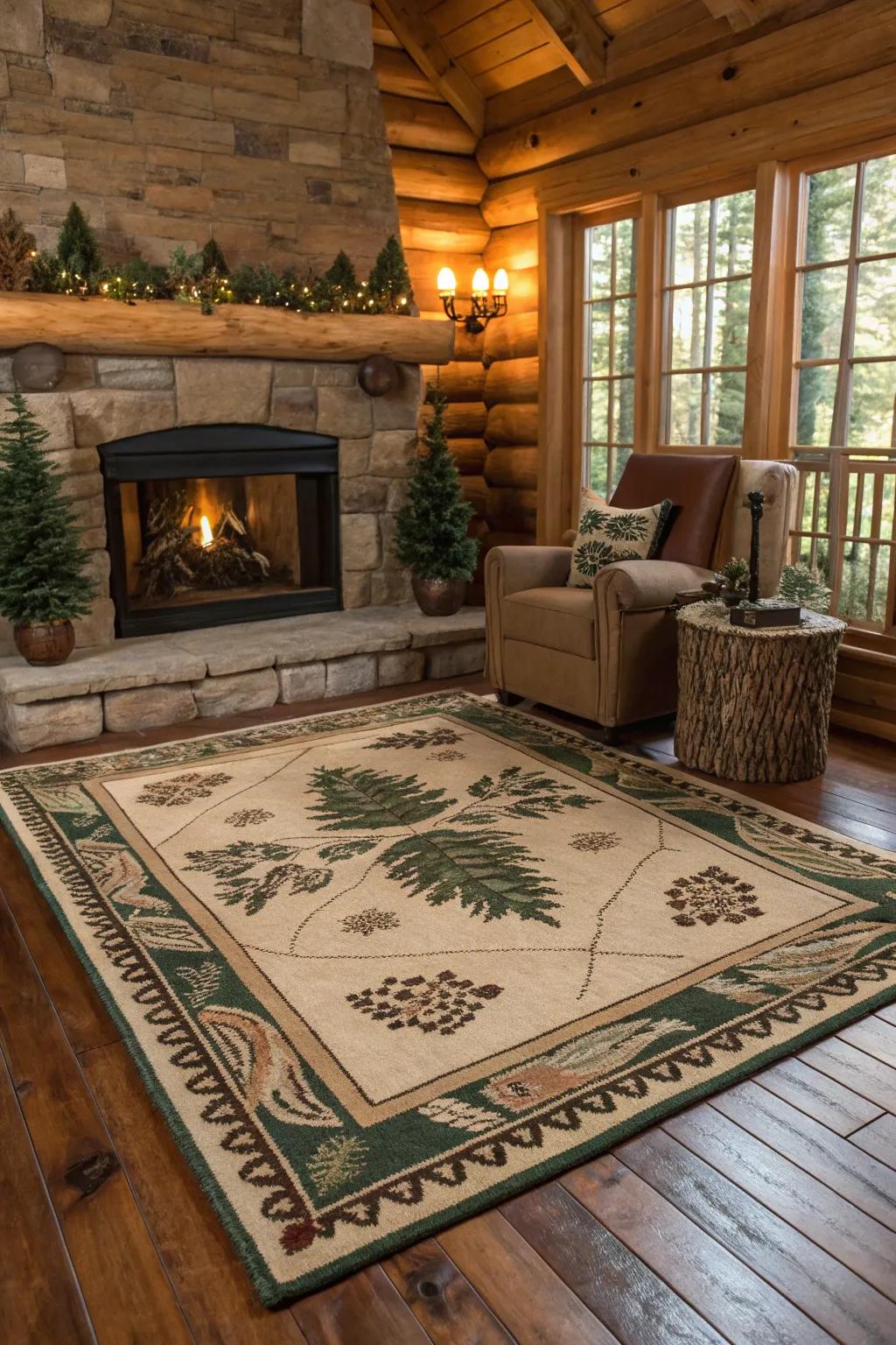 Plush rugs add softness and warmth, making your cabin feel like a true retreat.