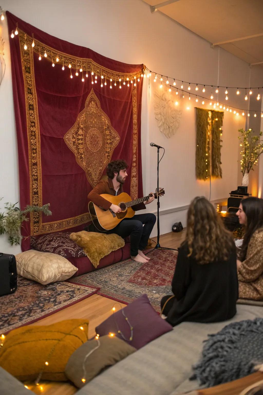 Create an unforgettable ambiance with live music that fills the air.