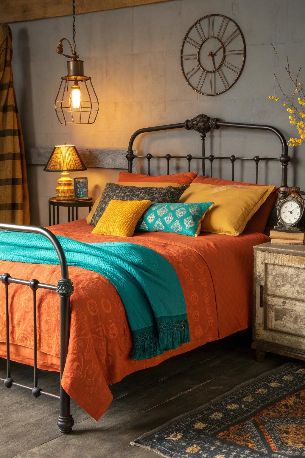 Blend the past with the present, where vintage finds and industrial chic create a uniquely stylish retreat. 🕰️🛏️ #IndustrialChic #VintageVibes