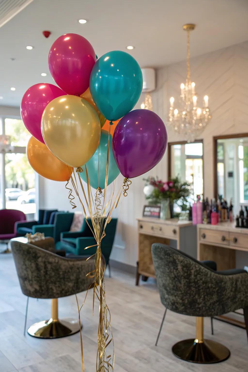 Make your salon backdrop playful and engaging with fun props that invite interaction 🎈🎉 #InteractiveDecor #PlayfulStyle