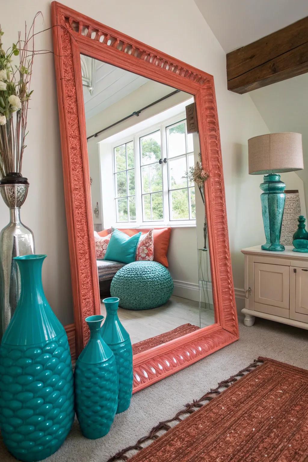 Open up your space with mirrors that reflect light and expand horizons. #MirrorMagic #InteriorTricks 🪞
