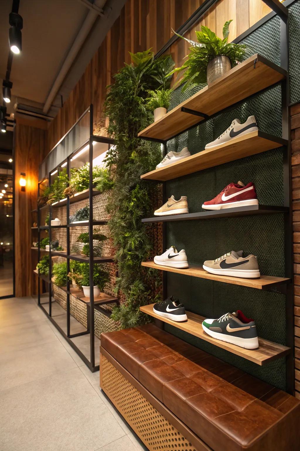 Breathe life into your sneaker wall with greenery that adds freshness and charm. #GreenThumb #SneakerGarden