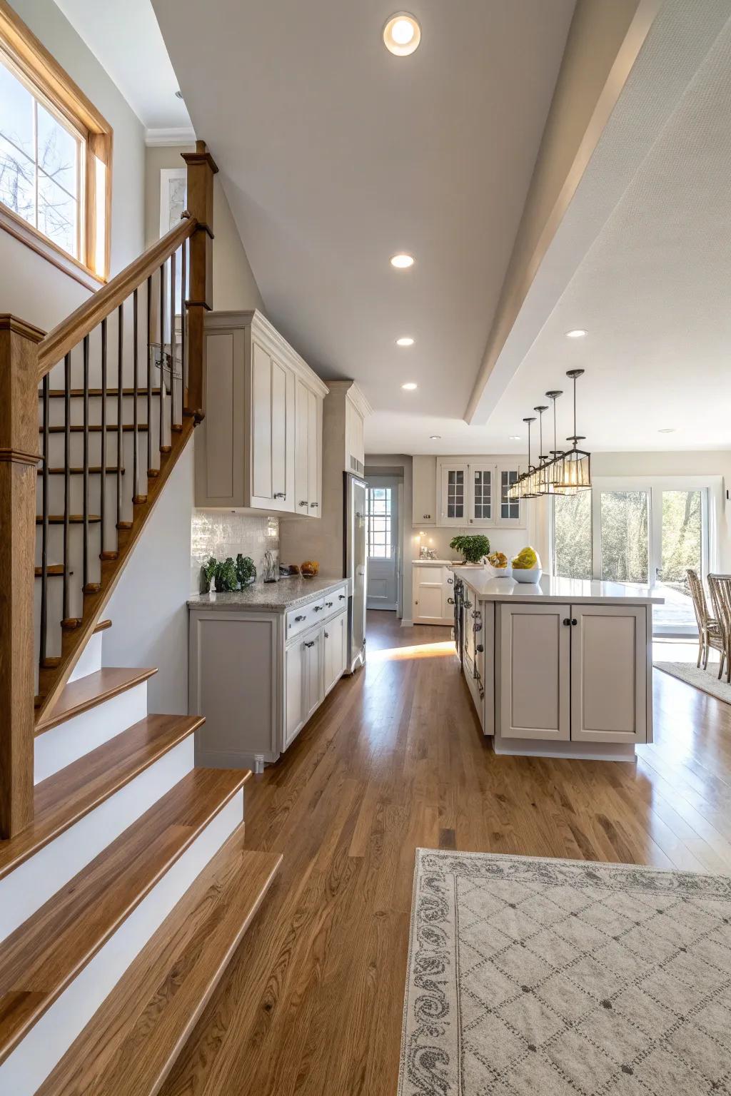 Achieve harmony in your home with seamless transitions between levels. 🏠 #InteriorDesign #HomeHarmony #SeamlessStyle