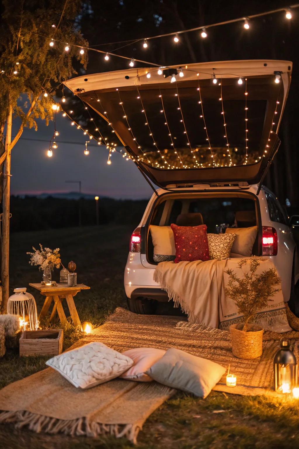 Illuminate your night game with charming lighting that sets the mood. 🌙💡 #NightTailgate #LightingMagic