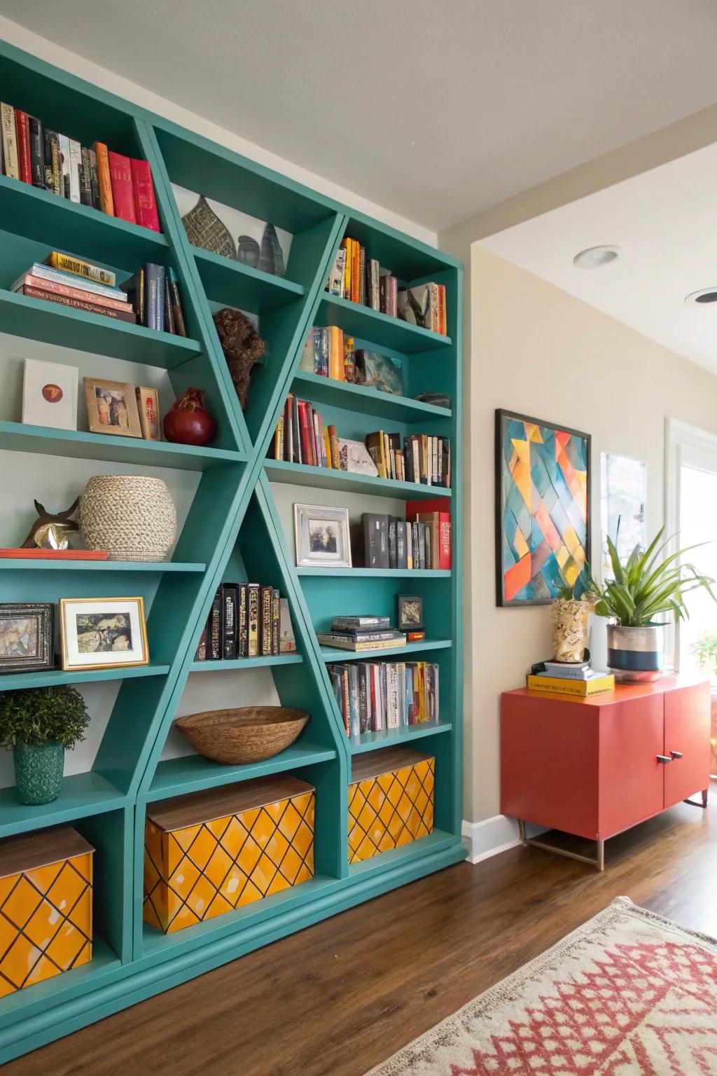 Combine books and art to create a personalized gallery wall that reflects your passions.