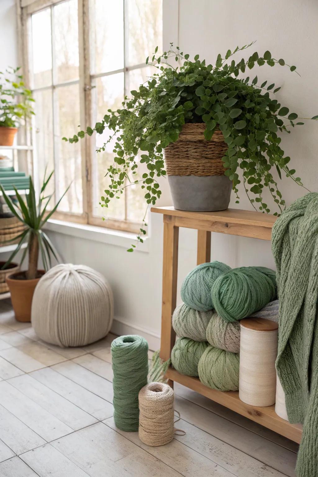Bring life to your space with a touch of greenery. 🌿 #PlantDecor #YarnRoom