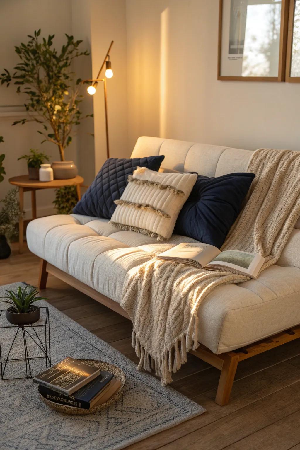Experience the evolution of futons with designs that blend comfort and style.
