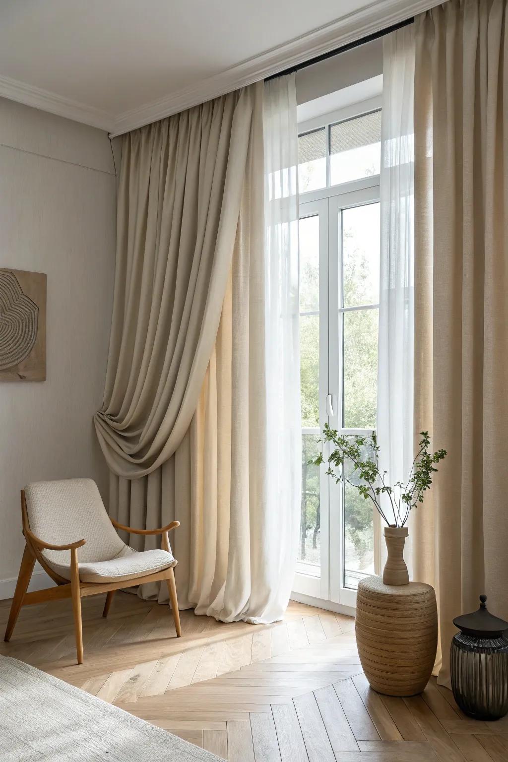 Achieve a sleek, minimalist look with wave fold curtains that offer effortless style.