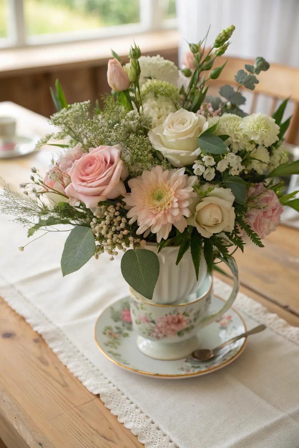 Think outside the vase with a unique holder for your recital flowers.