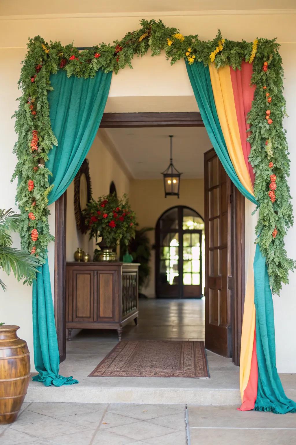 Set the tone for your home with a welcoming entryway adorned in elegant garlands.