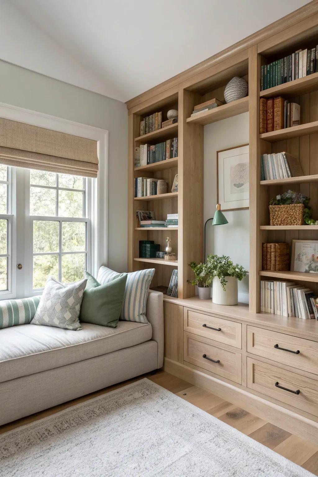 Unleash your inner bookworm with a library-inspired home office.