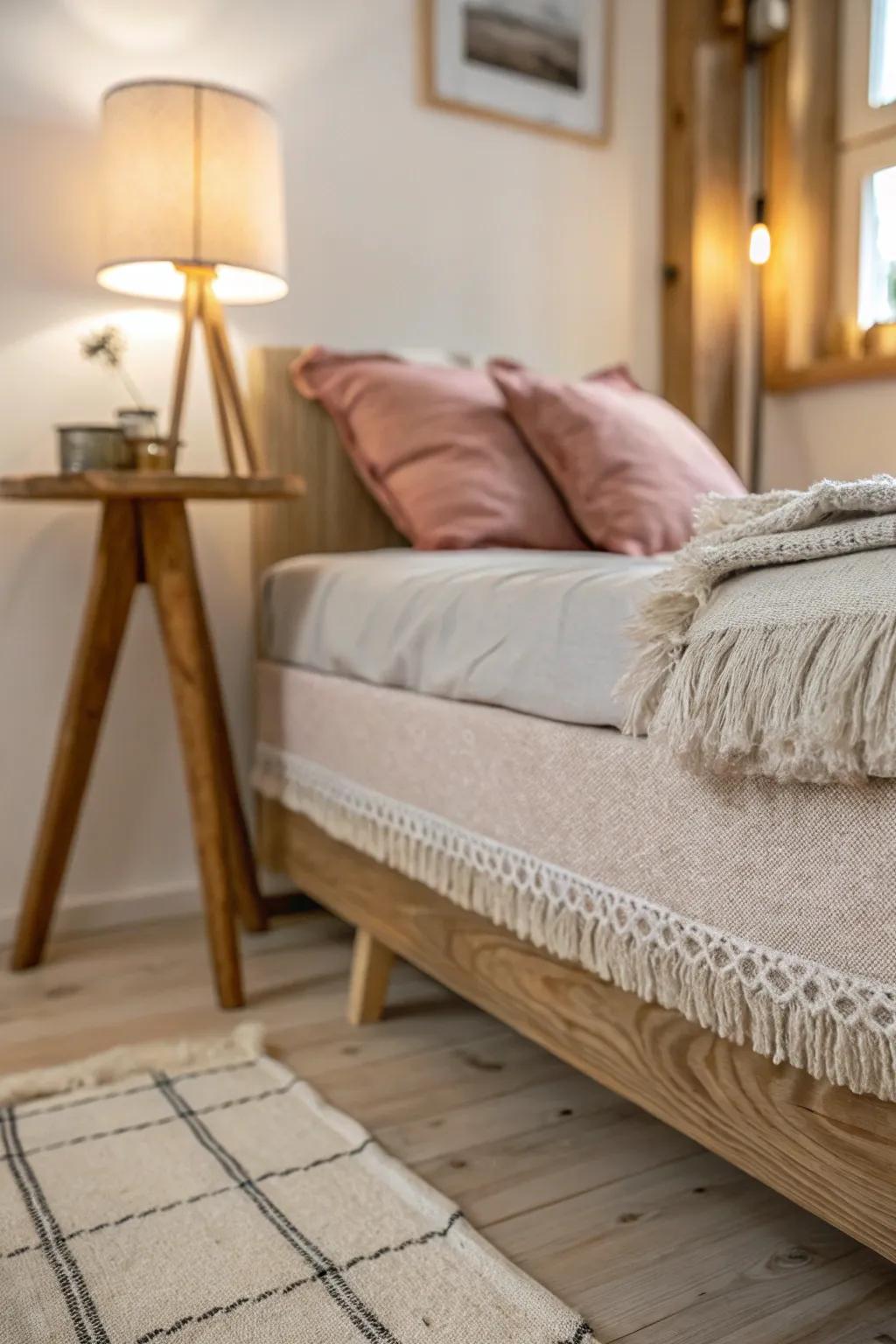 Fabric trims offer a soft touch, bringing warmth and texture to your corners.