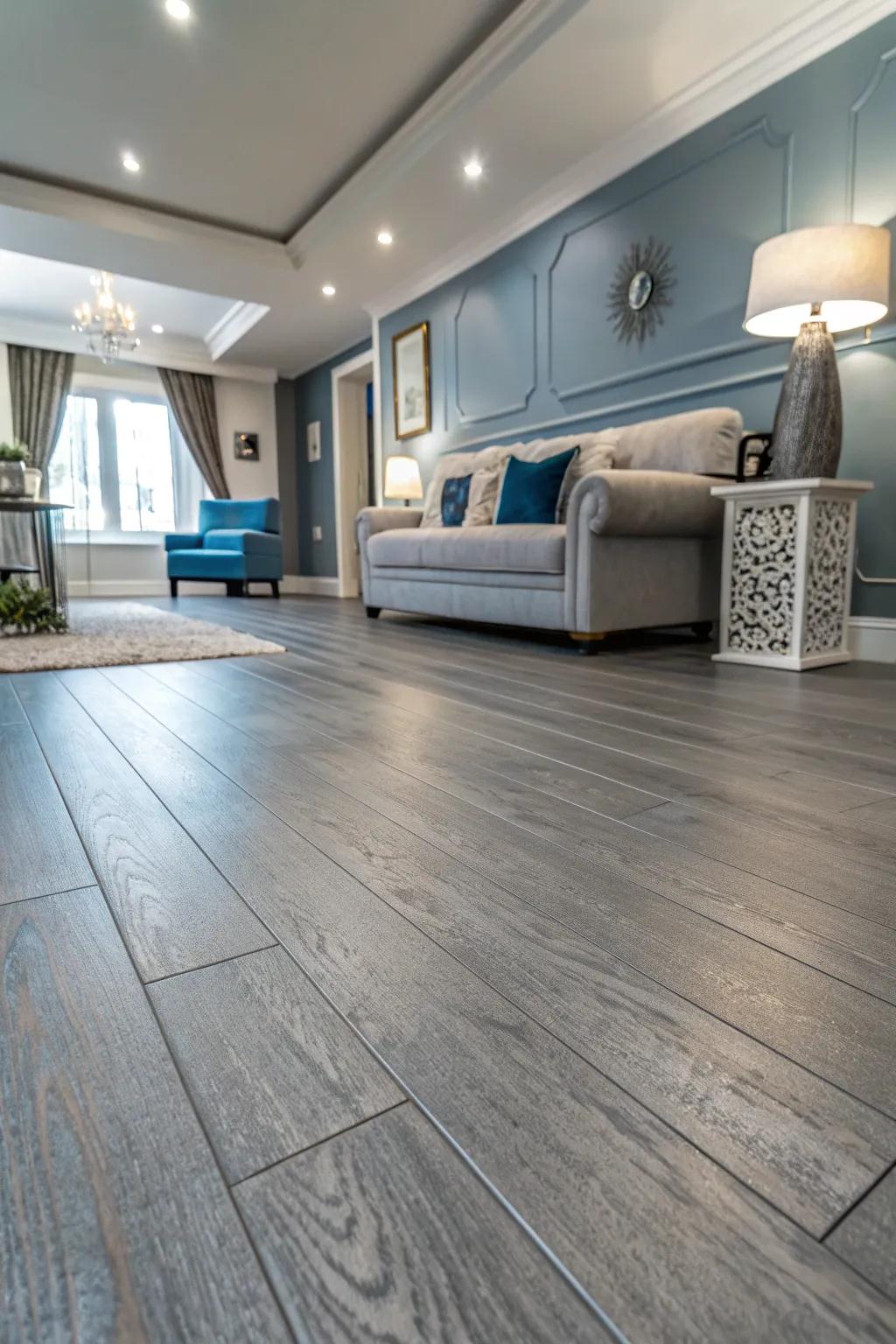 Gray tones offer a sleek and sophisticated touch to any modern living room.