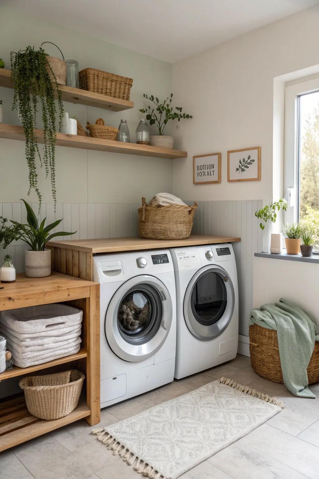 Opt for energy-efficient laundry solutions that offer style and sustainability in one package.
