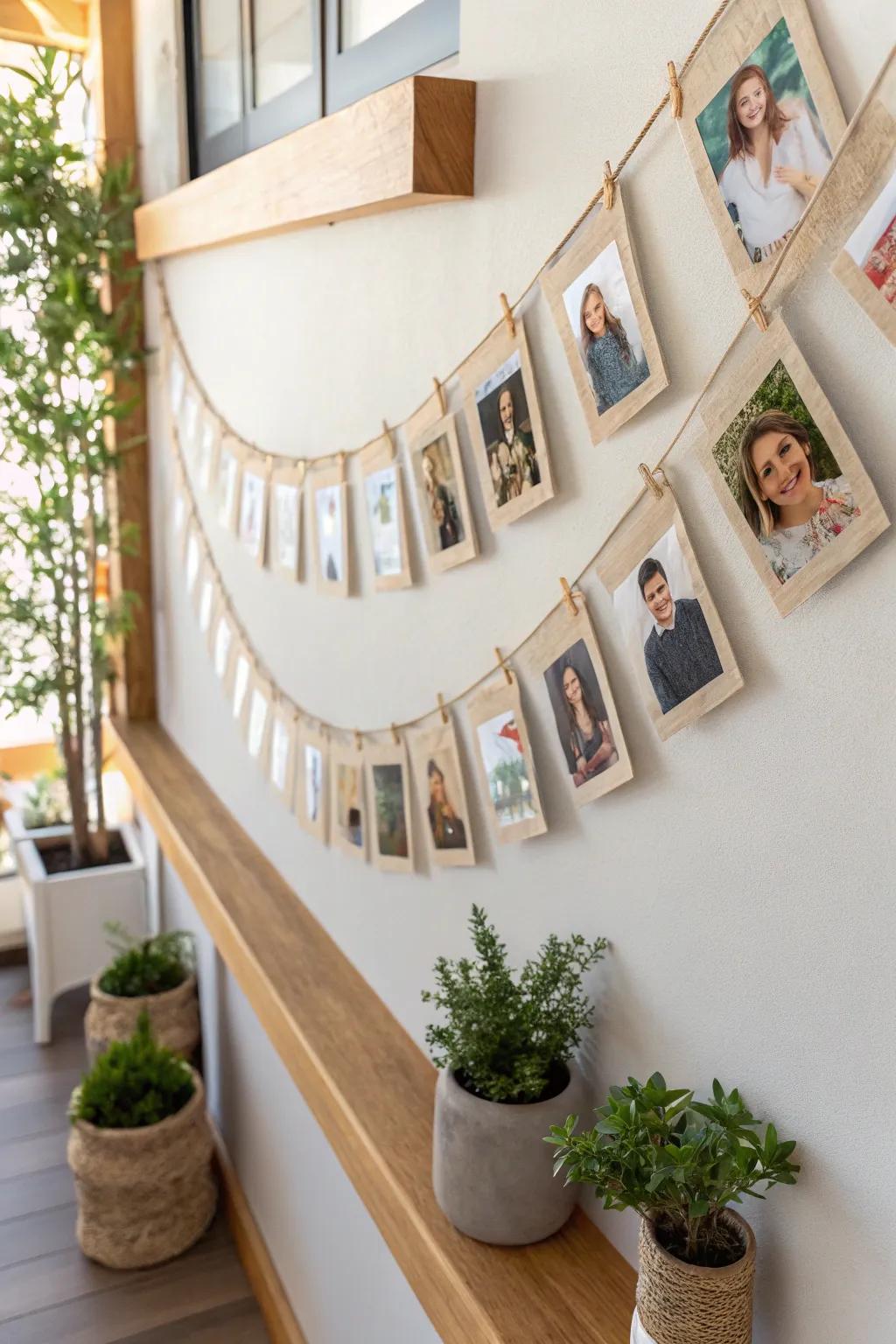 Build community with a garland of student photos that makes everyone feel at home.