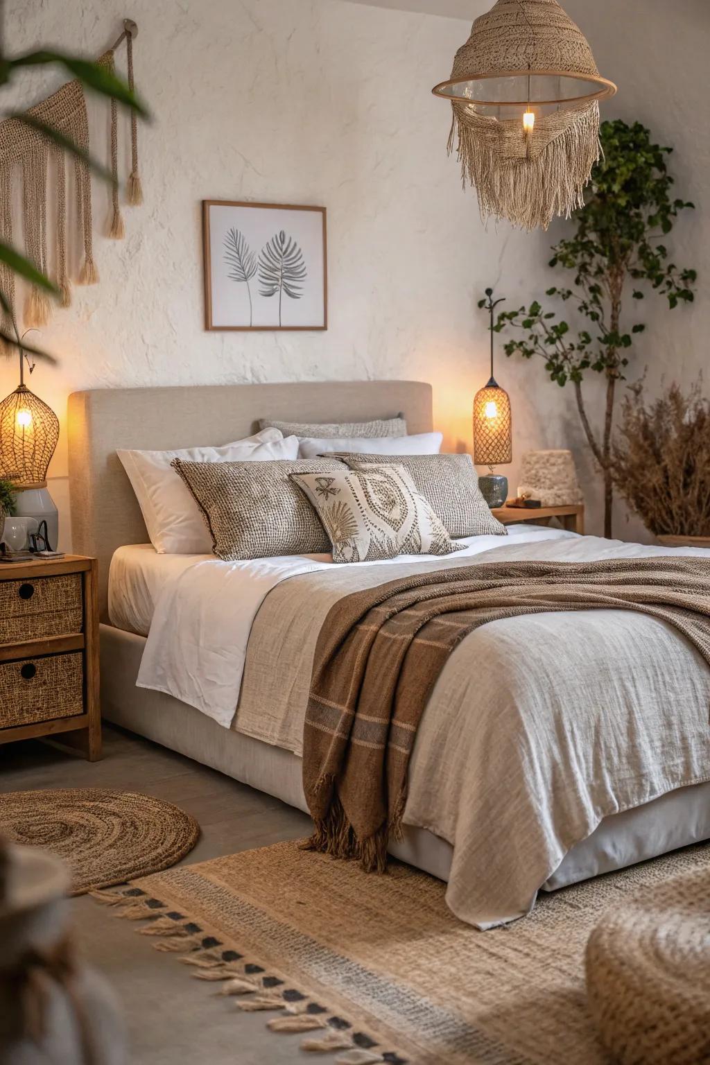 Mixing textures creates a tactile and inviting space.