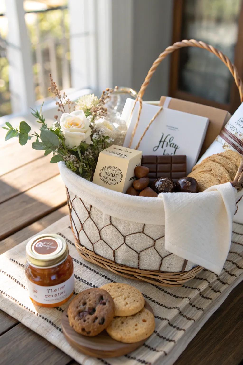 Indulge in delightful sweetness with a basket full of treats.