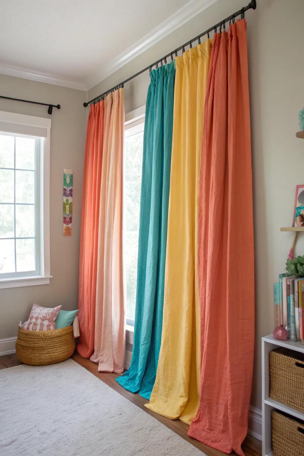 Showcase your unique style with an eclectic mix of curtains that add personality and charm to your home.