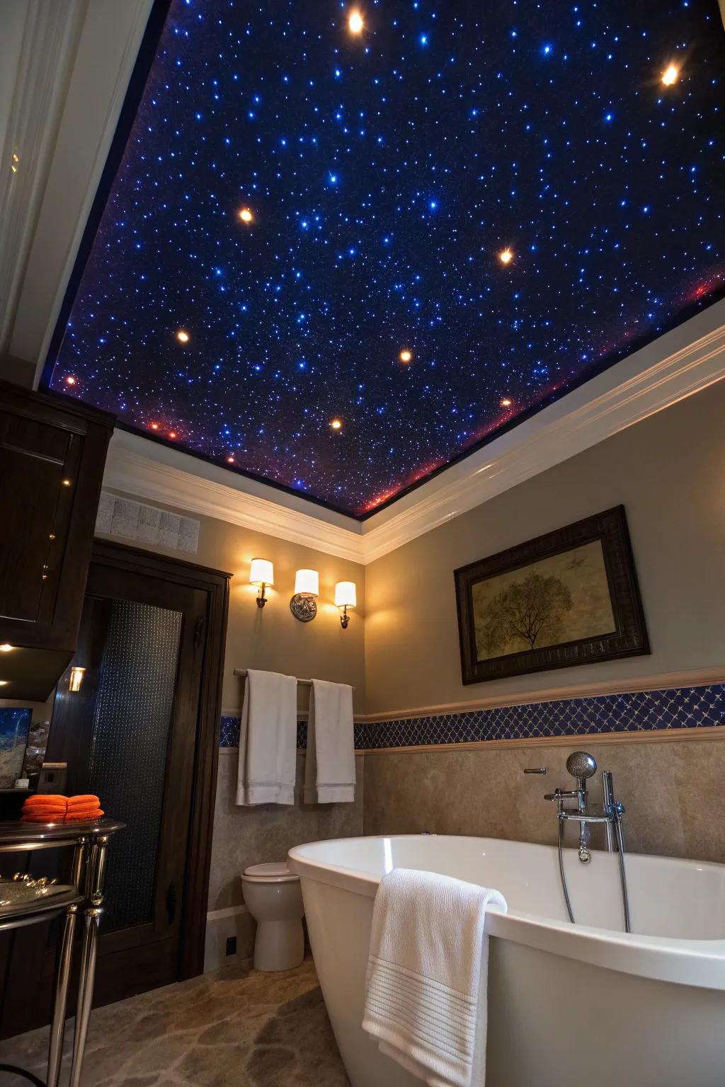 Turn your bathroom into a magical retreat with a starry soffit.