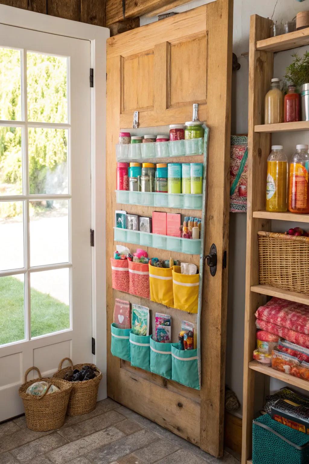 Transform your pantry with a shoe organizer for quick and easy access to essentials.