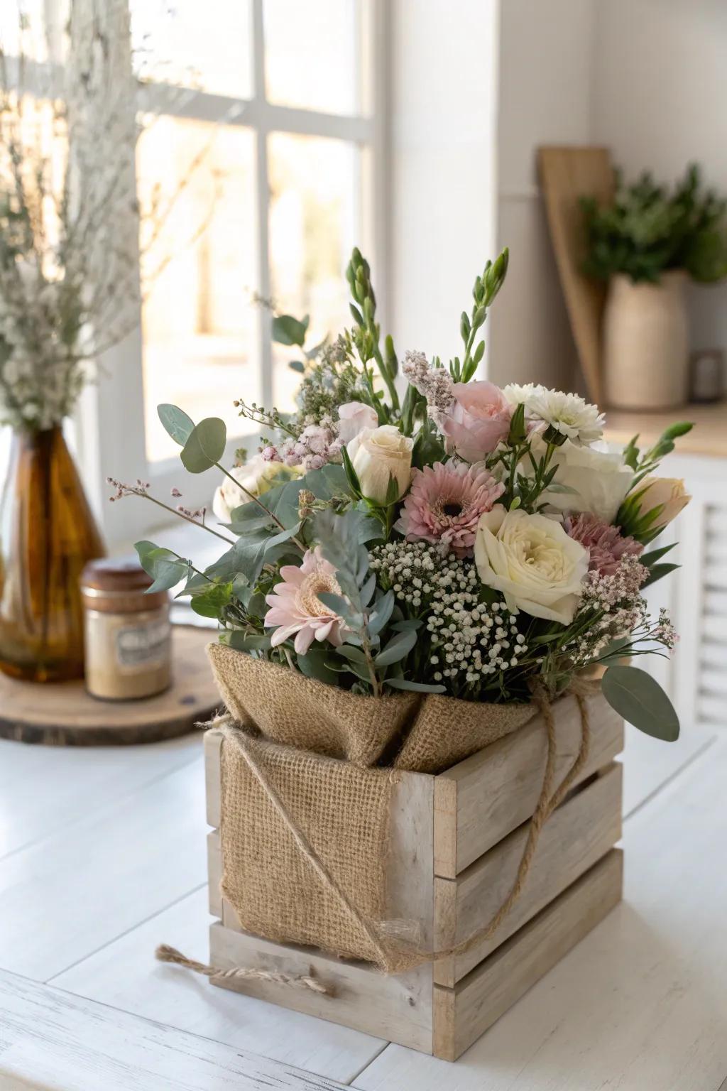 Add a touch of rustic charm to your birthday setup with cozy and inviting floral arrangements. 🌾 #RusticCharm #CozyVibes