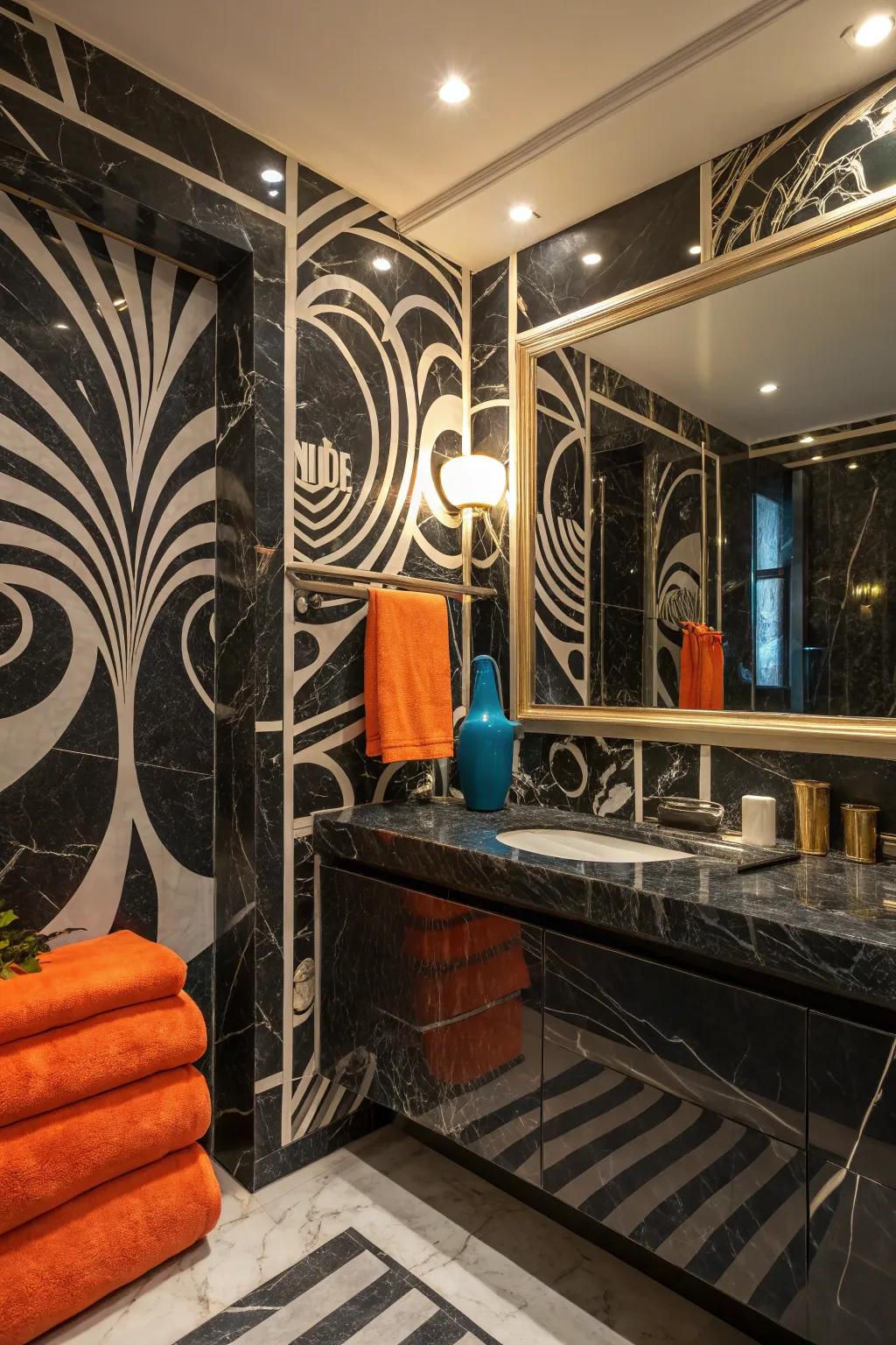 Let your bathroom reflect your style with artistic marble patterns.