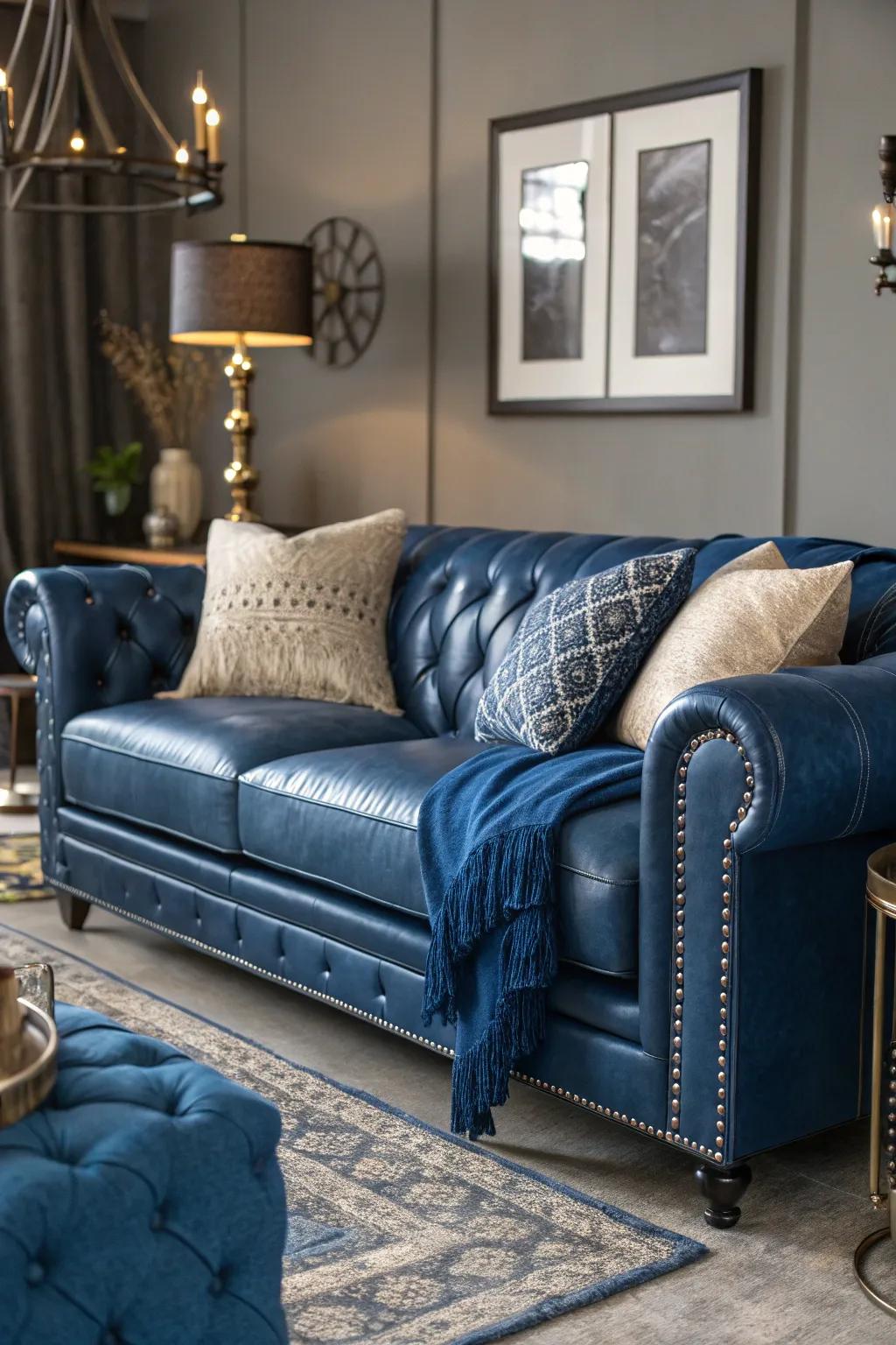 A bold monochrome palette creates a harmonious and striking living space. 💙 #MonochromeMagic #BoldDesign