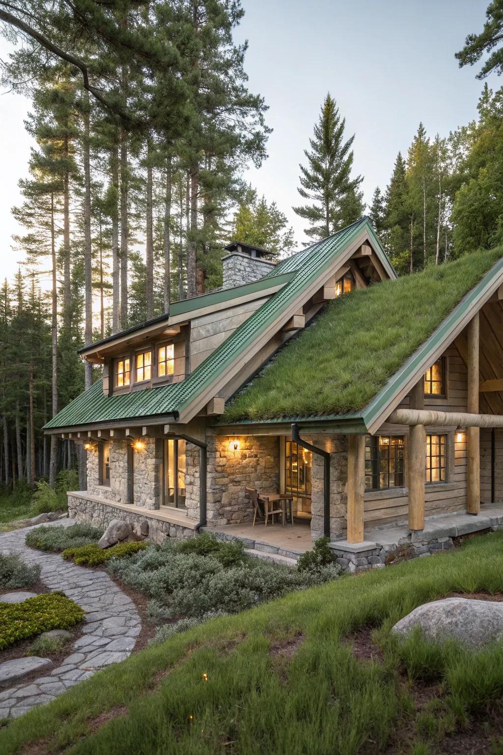 Bring the forest to your rooftop with a lush green roof.