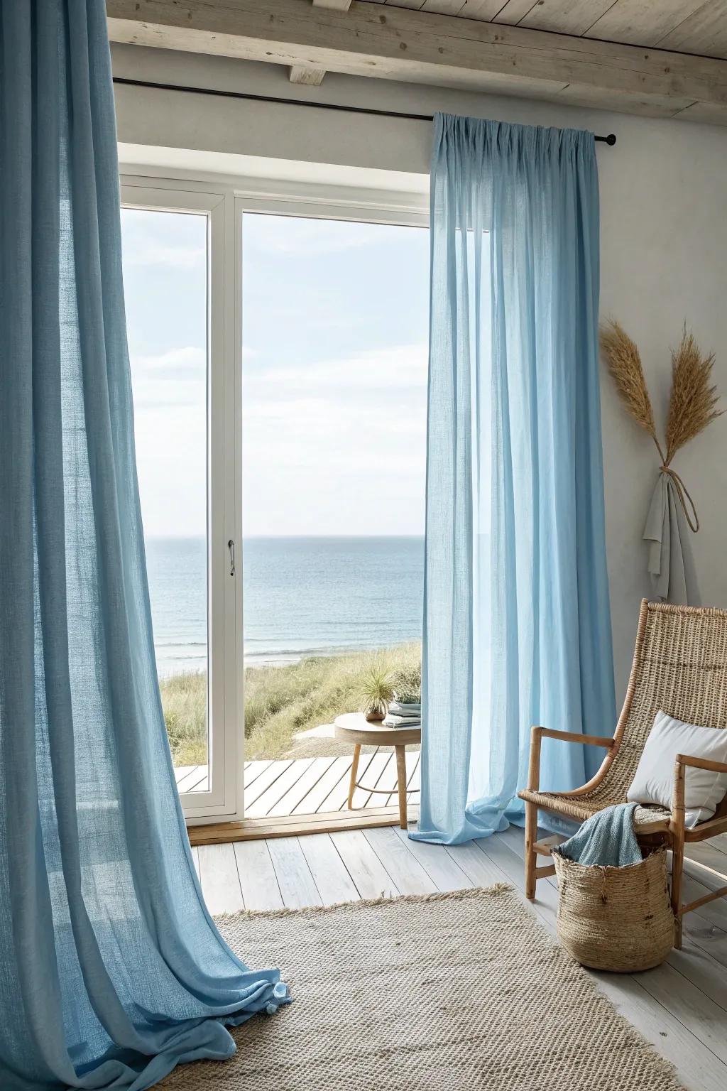 Elevate your space with stunning floor-length curtains.