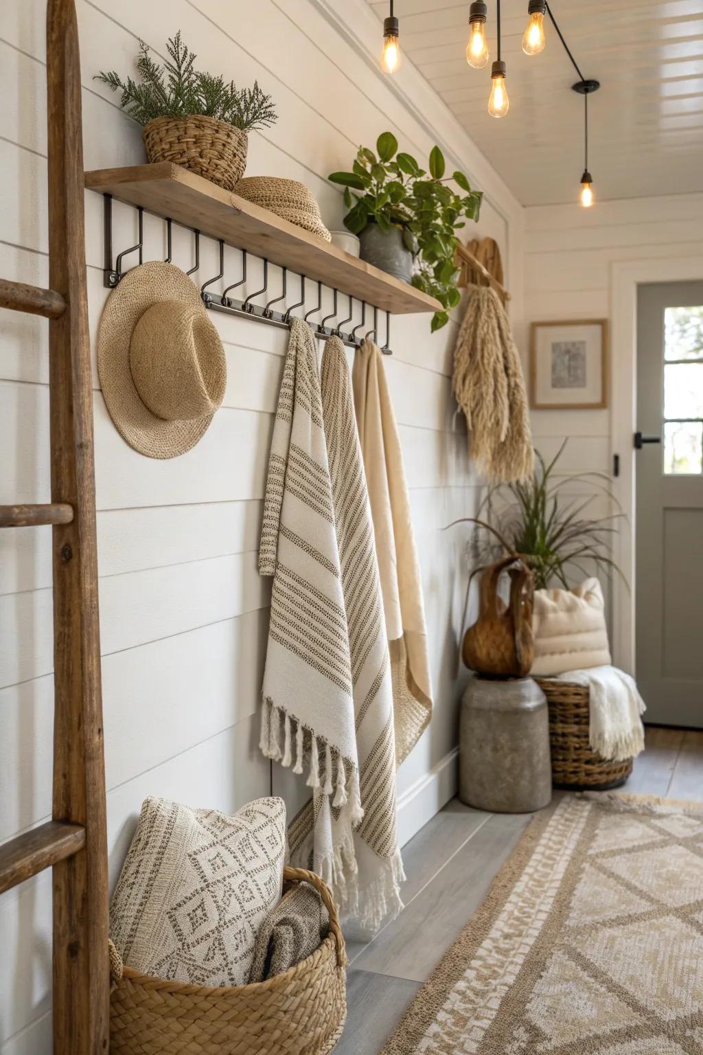 Functional and charming, peg rails are a cottage essential for stylish organization.