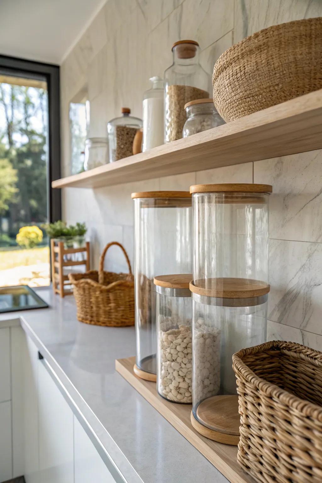 See everything clearly with containers that keep your pantry organized and efficient. #ClearStorage #PantryOrganization