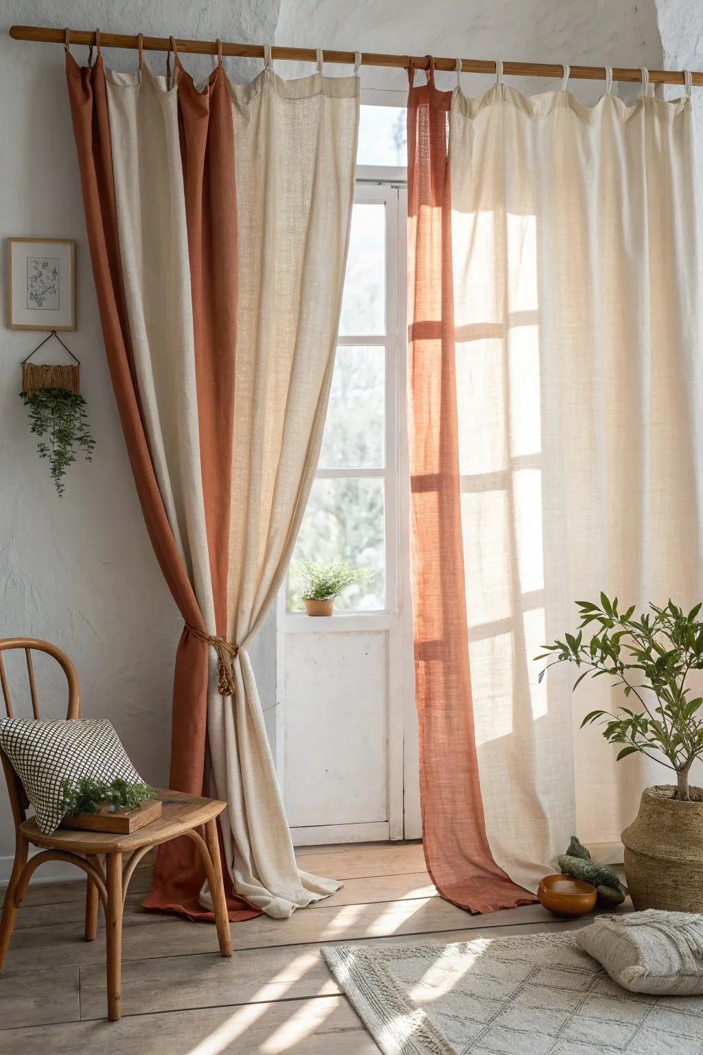 Add a playful touch with tie top curtains that bring charm and personality to your space.