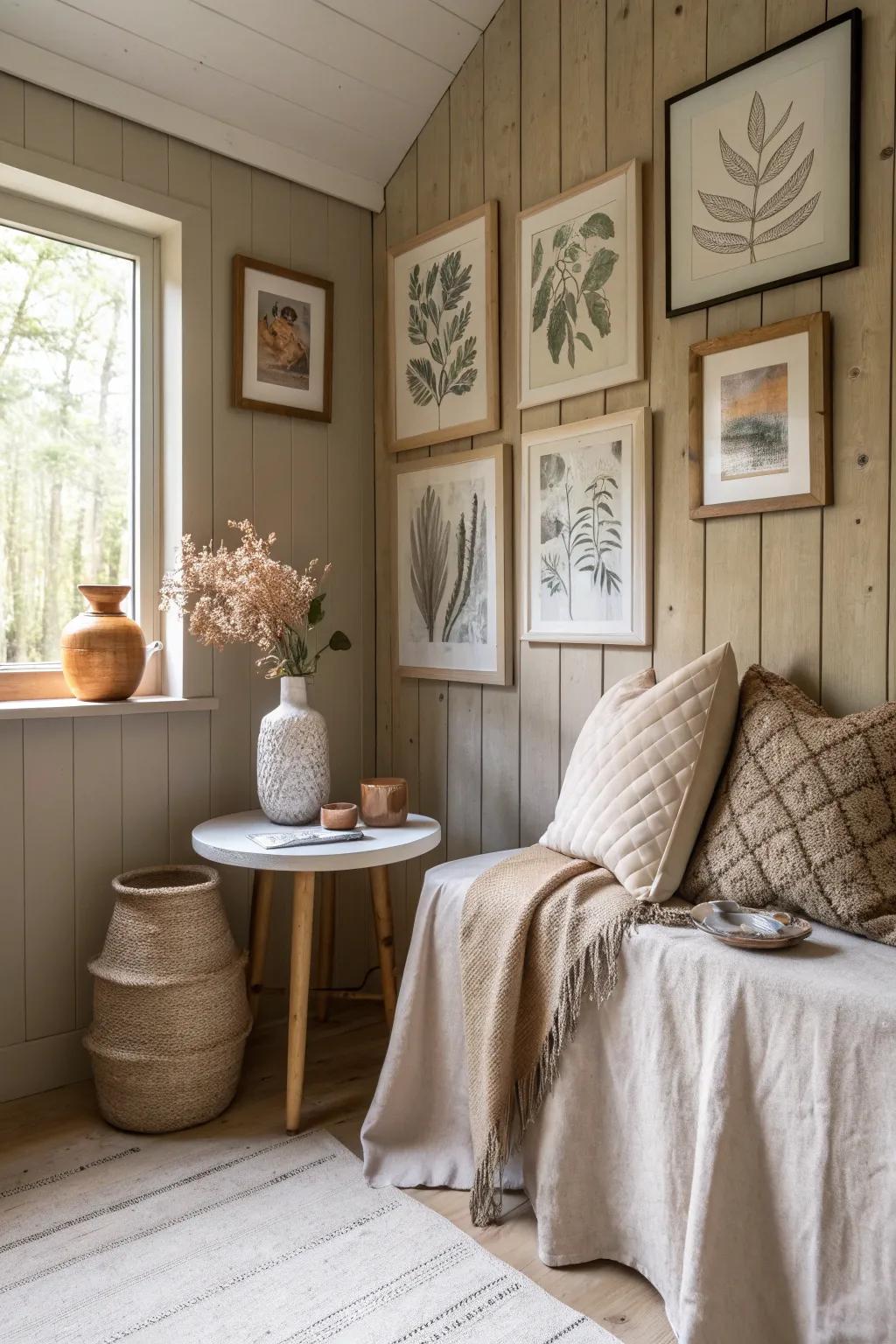 Small spaces can host beautiful art displays that pack a punch.