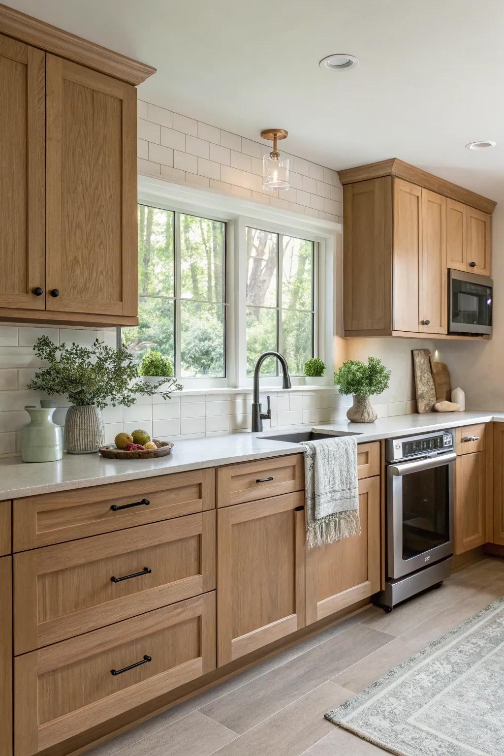 Seamless design with integrated appliances for a polished look.