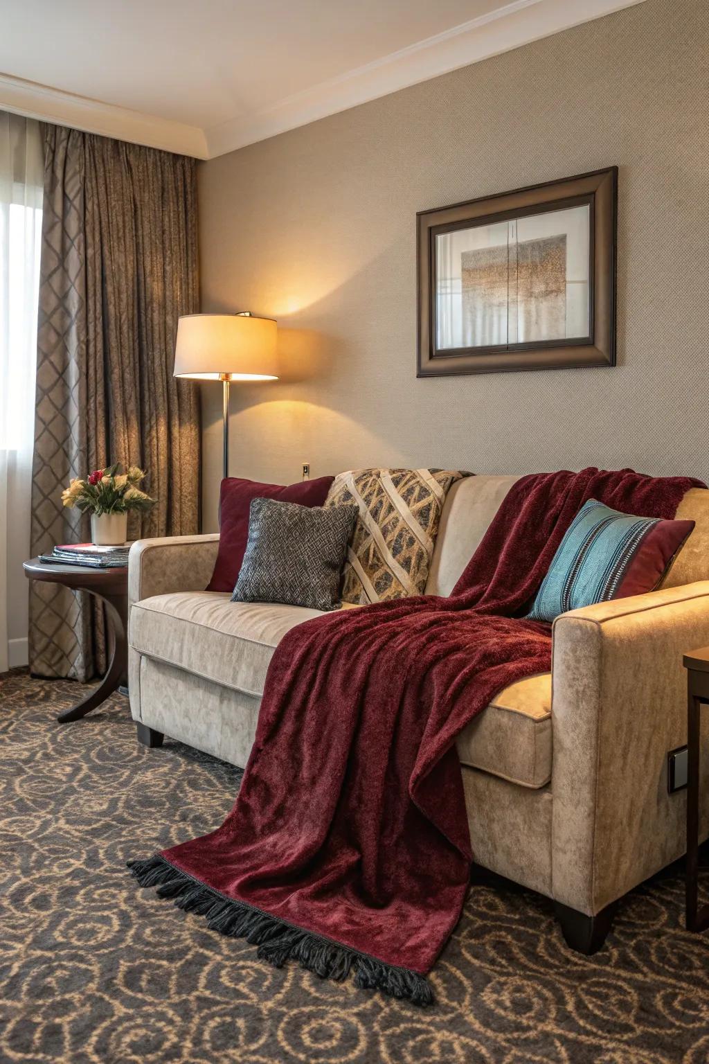 Add warmth and texture with rich, inviting textiles. 🧵 #TextileDesign #CozySpaces