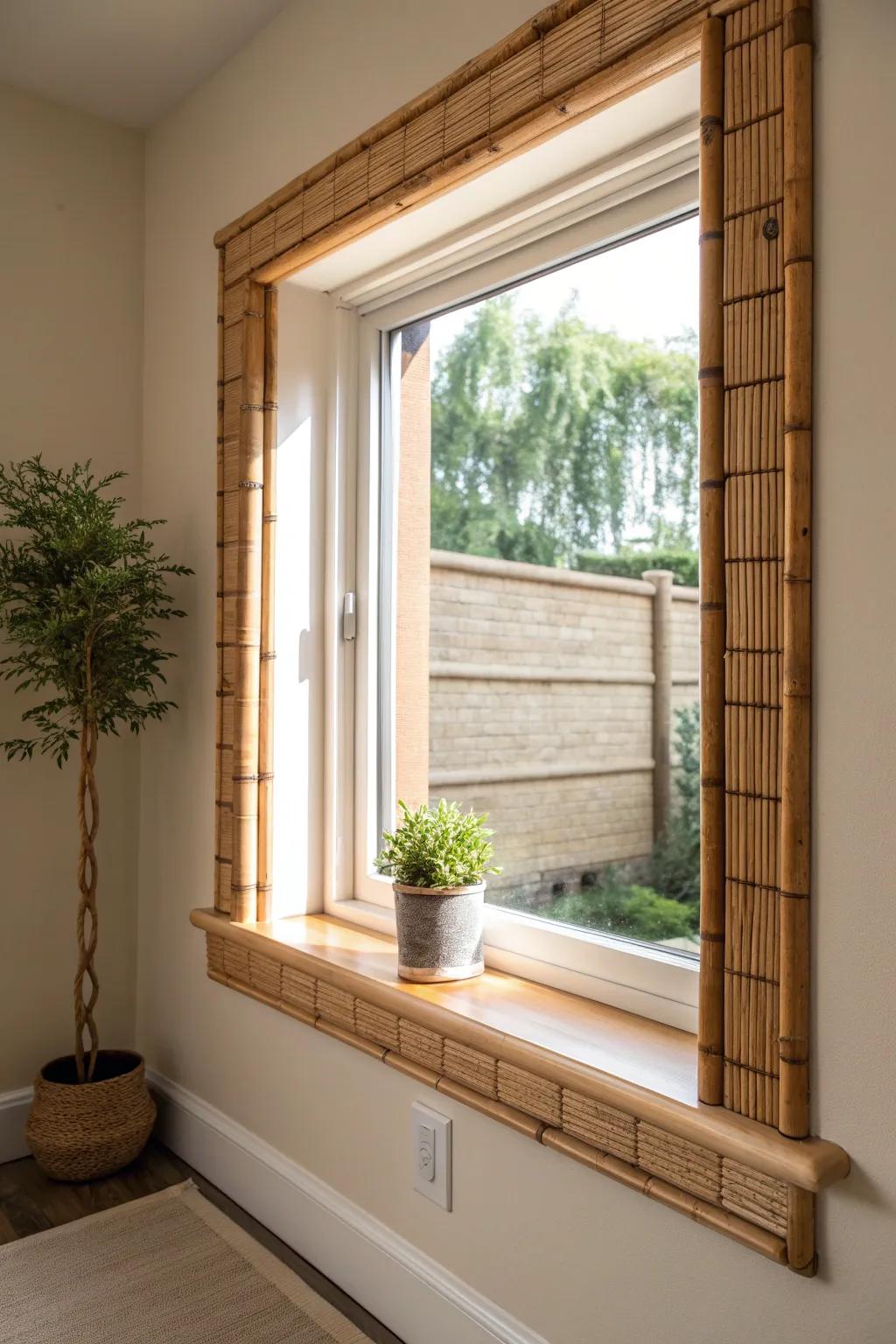 Create a calm and sustainable space with natural bamboo trim.