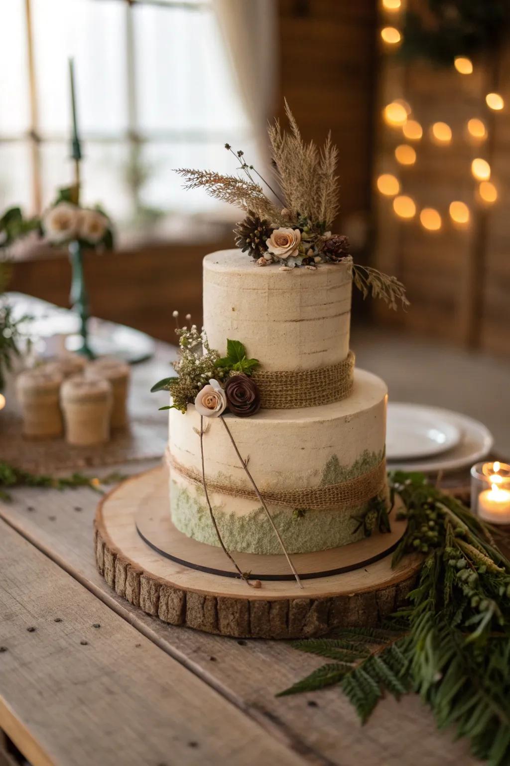 Rustic charm meets birthday bliss. 🍂🎂 #RusticCake #BirthdayInspiration