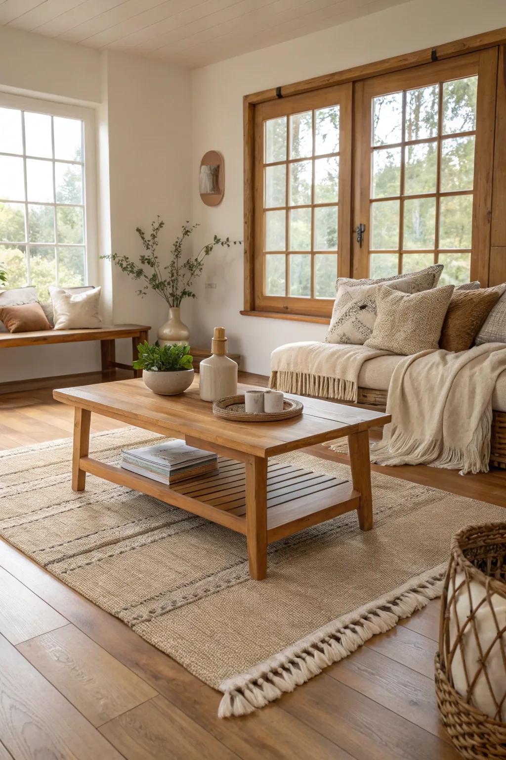 Rustic meets elegance in a perfect blend of coziness and sophistication.