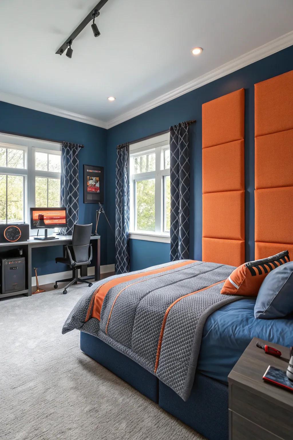 Create a sound oasis with acoustic panels that enhance both design and function. 🎶 #Soundproofing #BoysRoomDesign #AcousticDecor