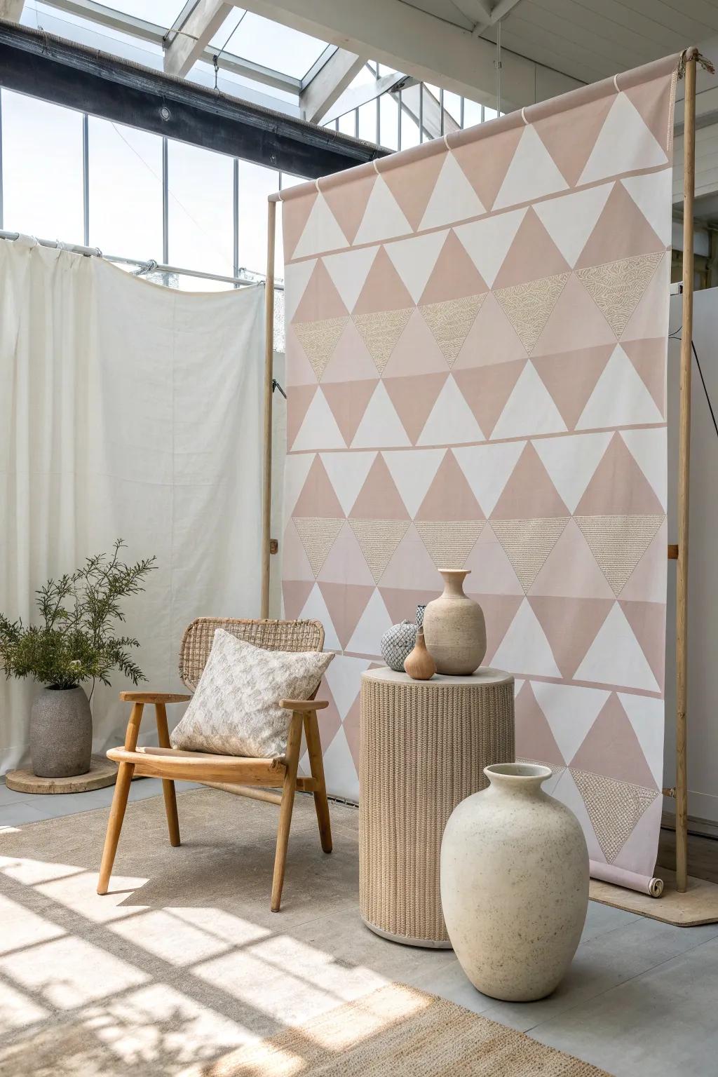 Infuse your salon with contemporary flair using bold geometric patterns that captivate the eye. #GeometricDesign #ModernStyle